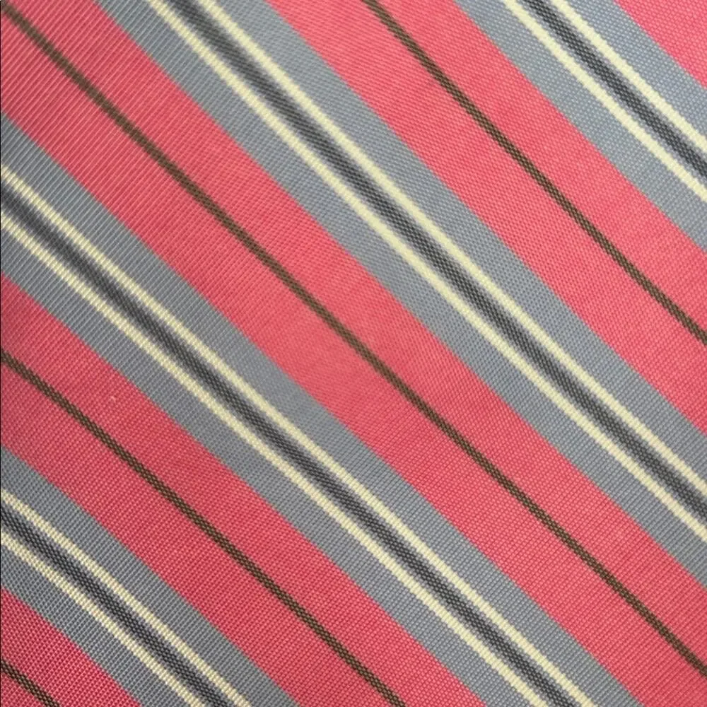 Hickey Freeman Pink Striped Men's Tie, 100% Silk, Office to Special Occasion